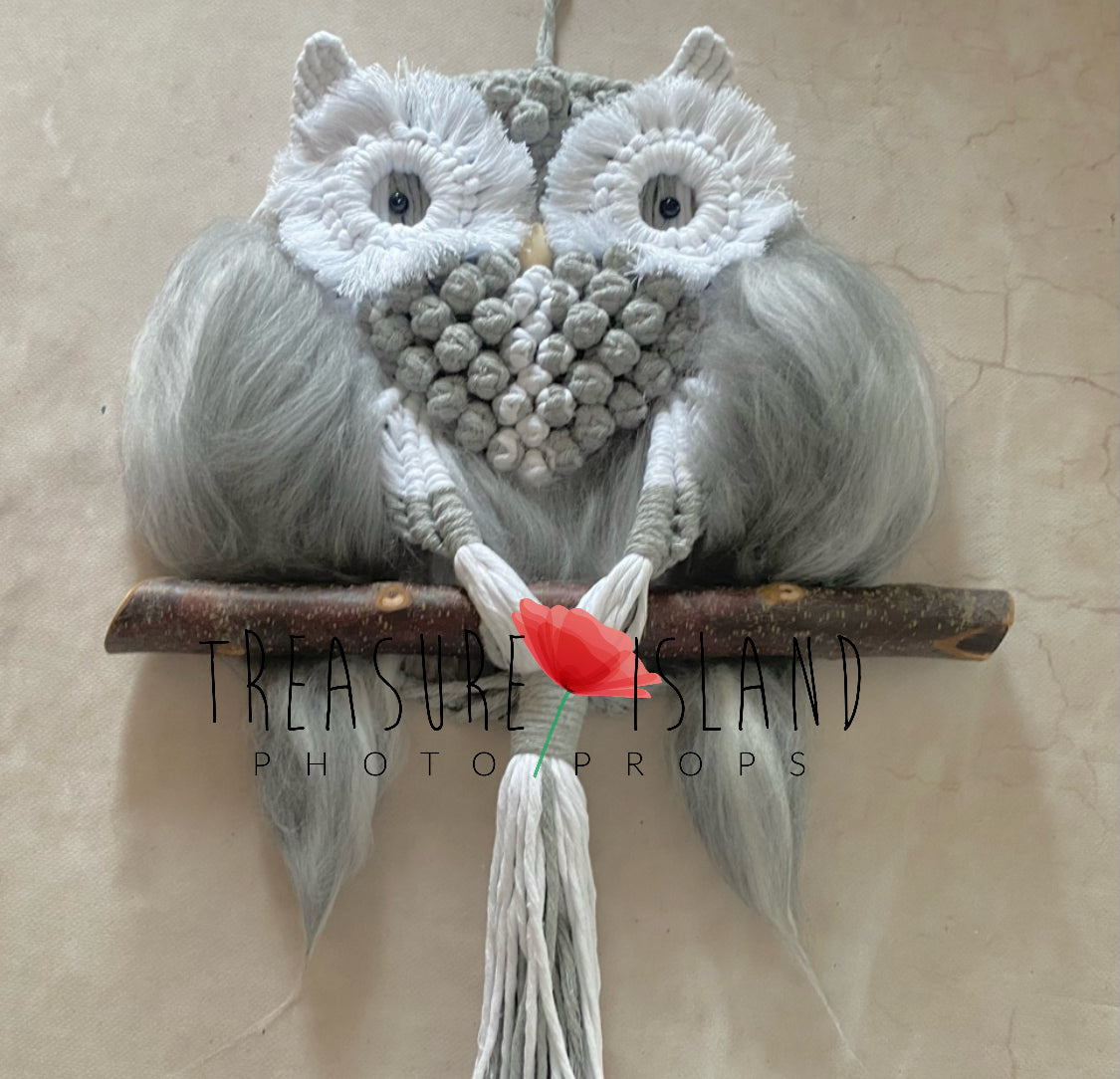 🦉MACRAMA OWL🦉BOHO PROP