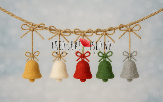 Felted Christmas Bell Garland | Handmade Winter Garland