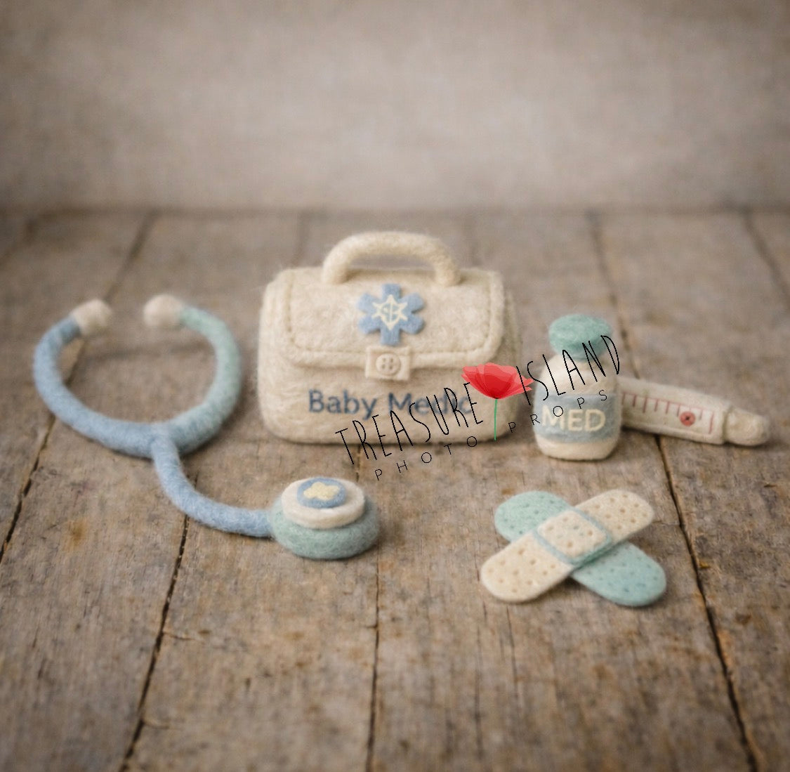 Luxury Little Doctor Set – Sweet Care (Boy Version) | Handmade Newborn Photography Props
