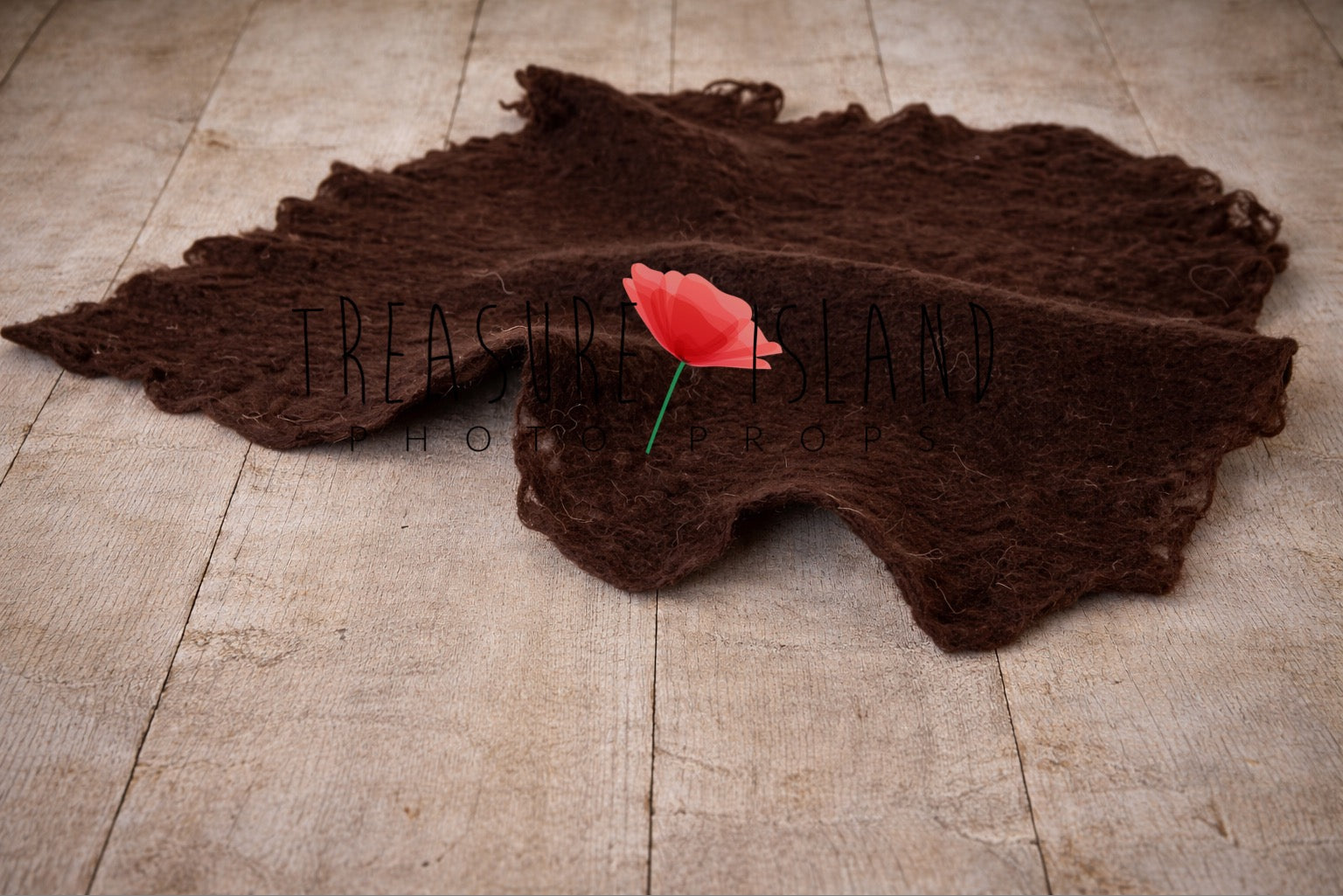 Hand-Felted wool blanket - organic in warm milk chocolate colour - photo props - safari theme 