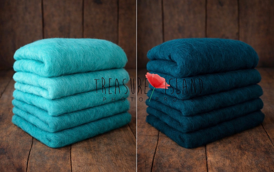 Classic Blankets – Handmade Felted Baby Blankets - Photo Props - 69 colours