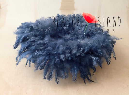 CURLY blanket navy blue  colour  ✨6 sizes✨