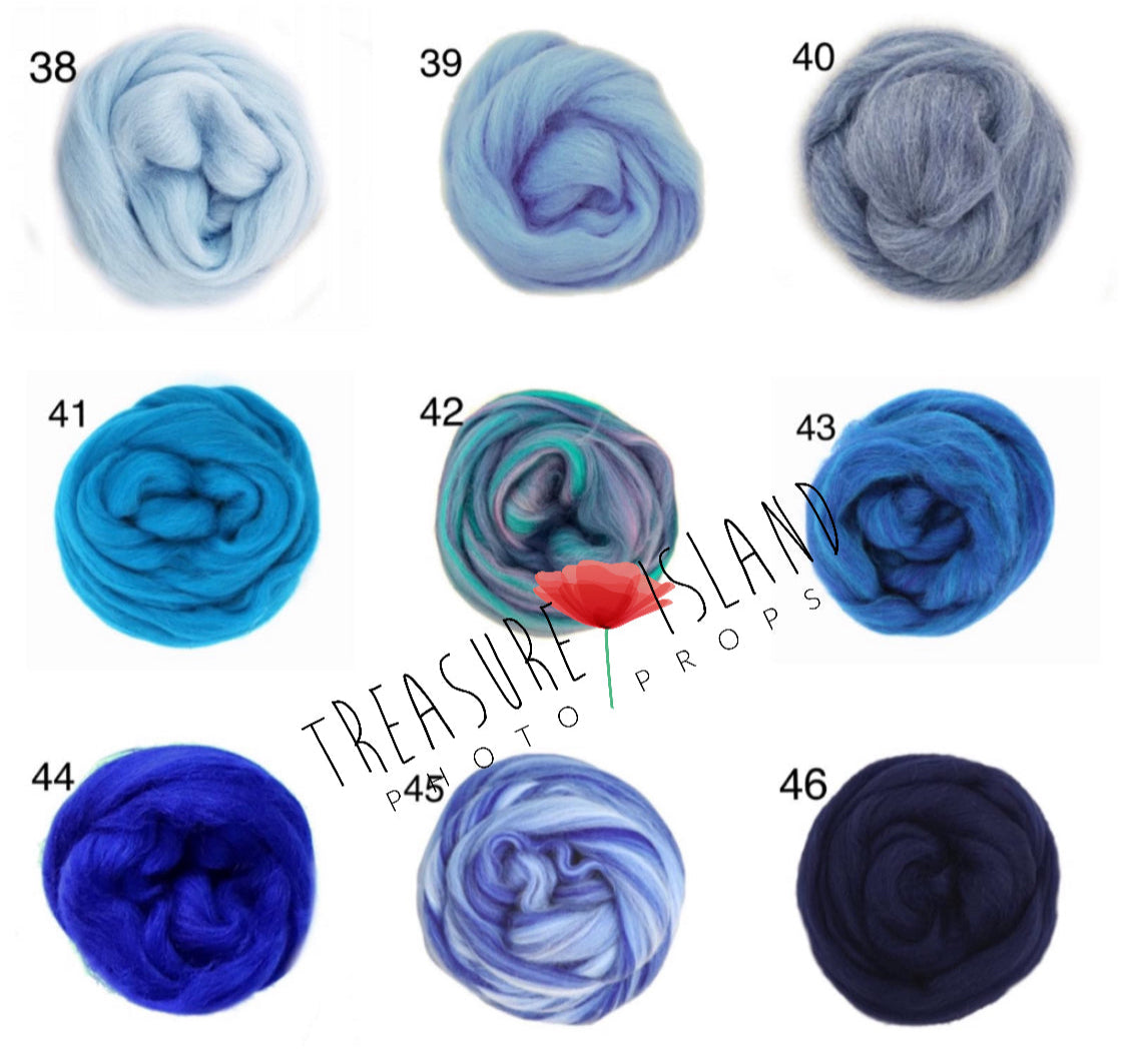 WOOLEN POSSING NEST - ROVING PLAITED NEST _ 78 colours to choose from