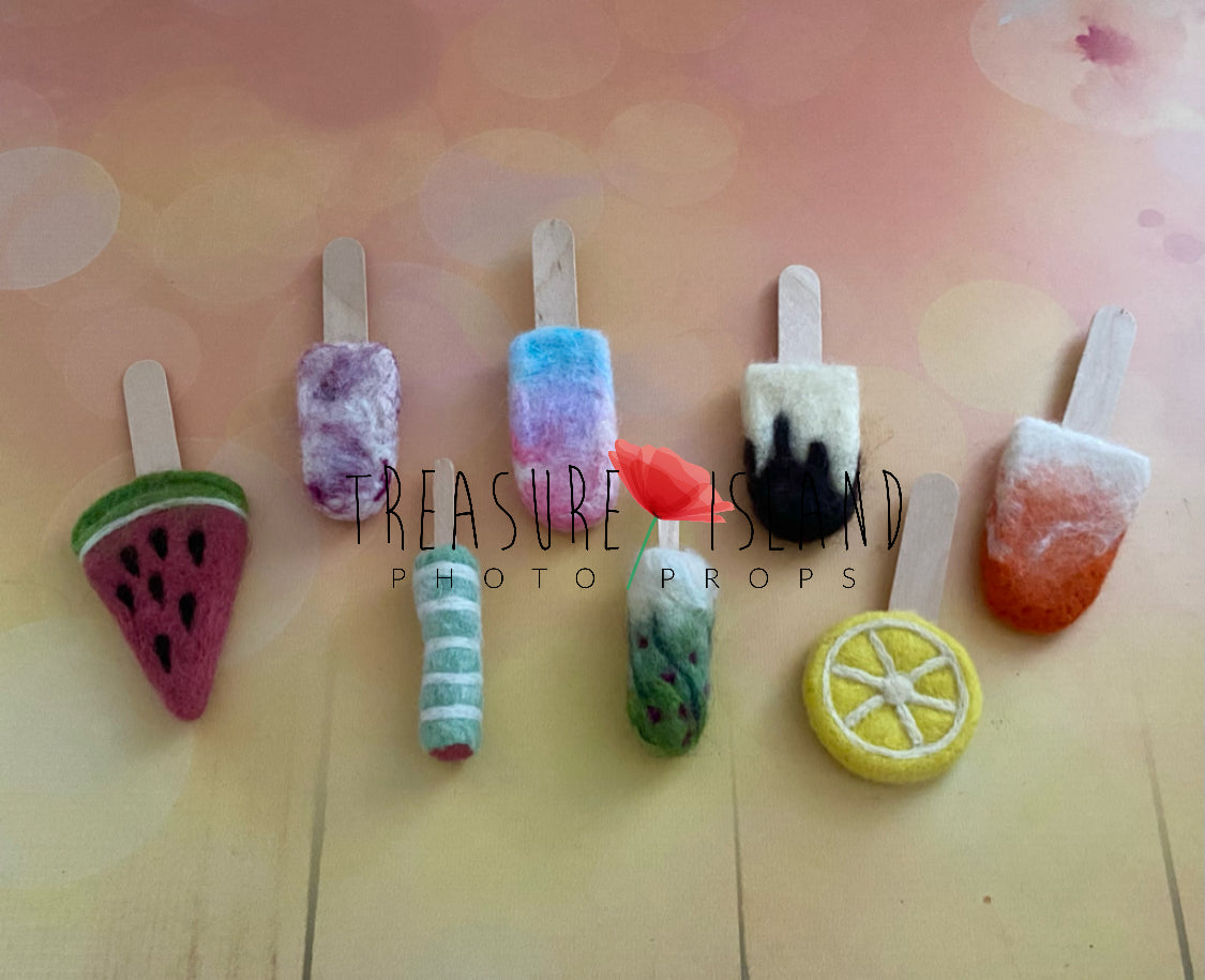 🍨FELTED ICE LOLLY🍨 ICE CREAM🍉watermelon🍋lemon🍇 grape with raspberry🌵cactus🍊milk with orange🍫vanilla with chocolate✨bubble gum✨blackberry🍨