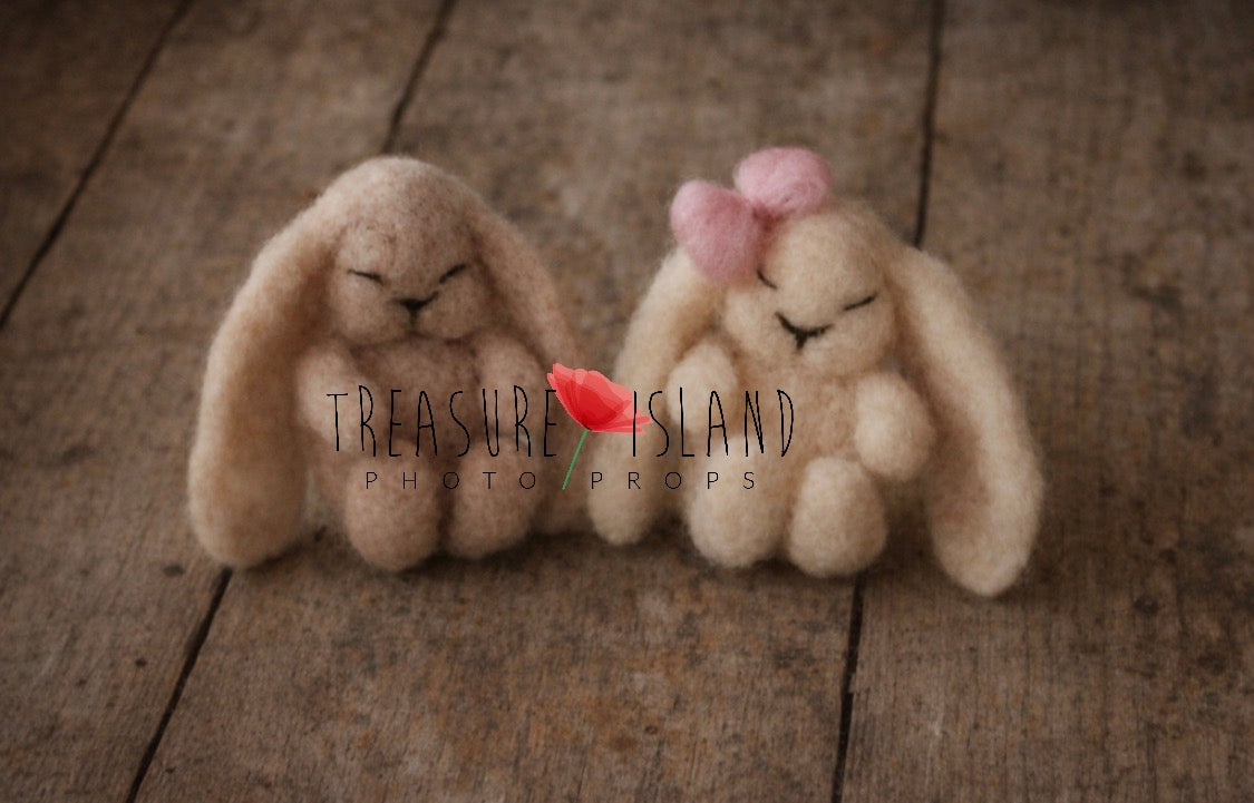 Handmade Felted Easter Bunny – Newborn & Sitter Photography Prop | Premium Wool Bunny
