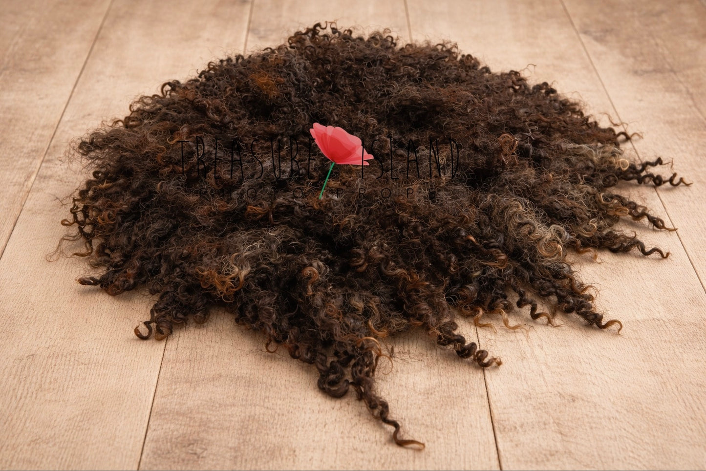 CURLY blanket dark - Chocolate  colour  - Photo Props