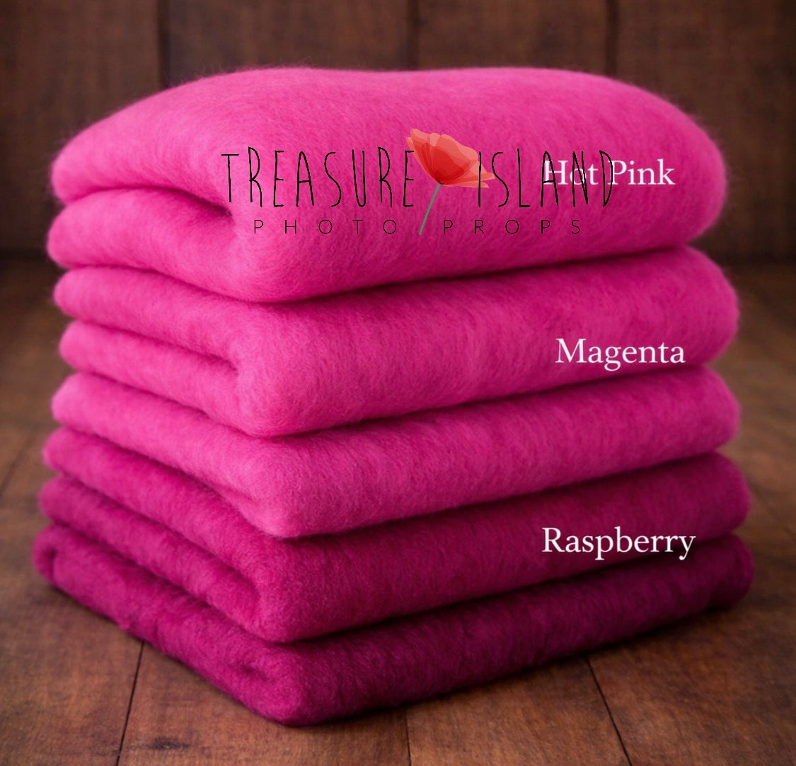 Classic Blankets – Handmade Felted Baby Blankets - Photo Props - 69 colours