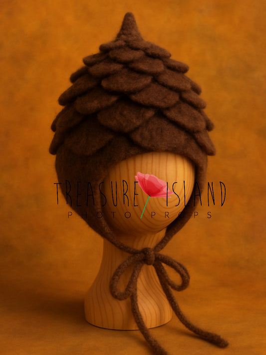 Charming Pine Cone Felted Bonnet