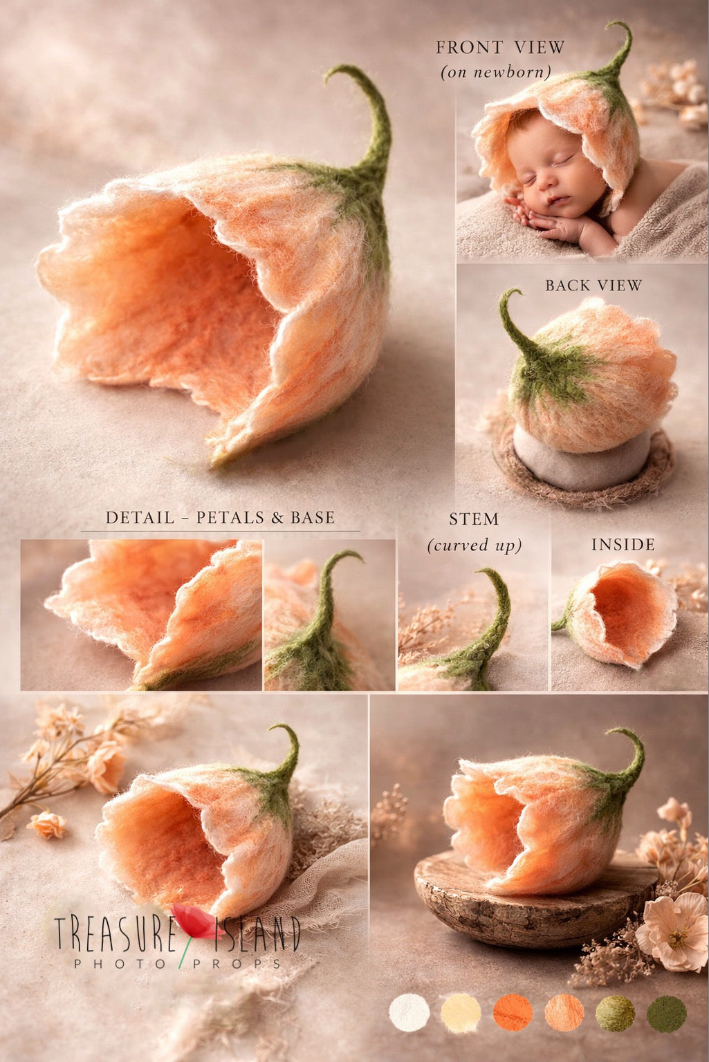 Felted Posing Flower for Newborn Photography