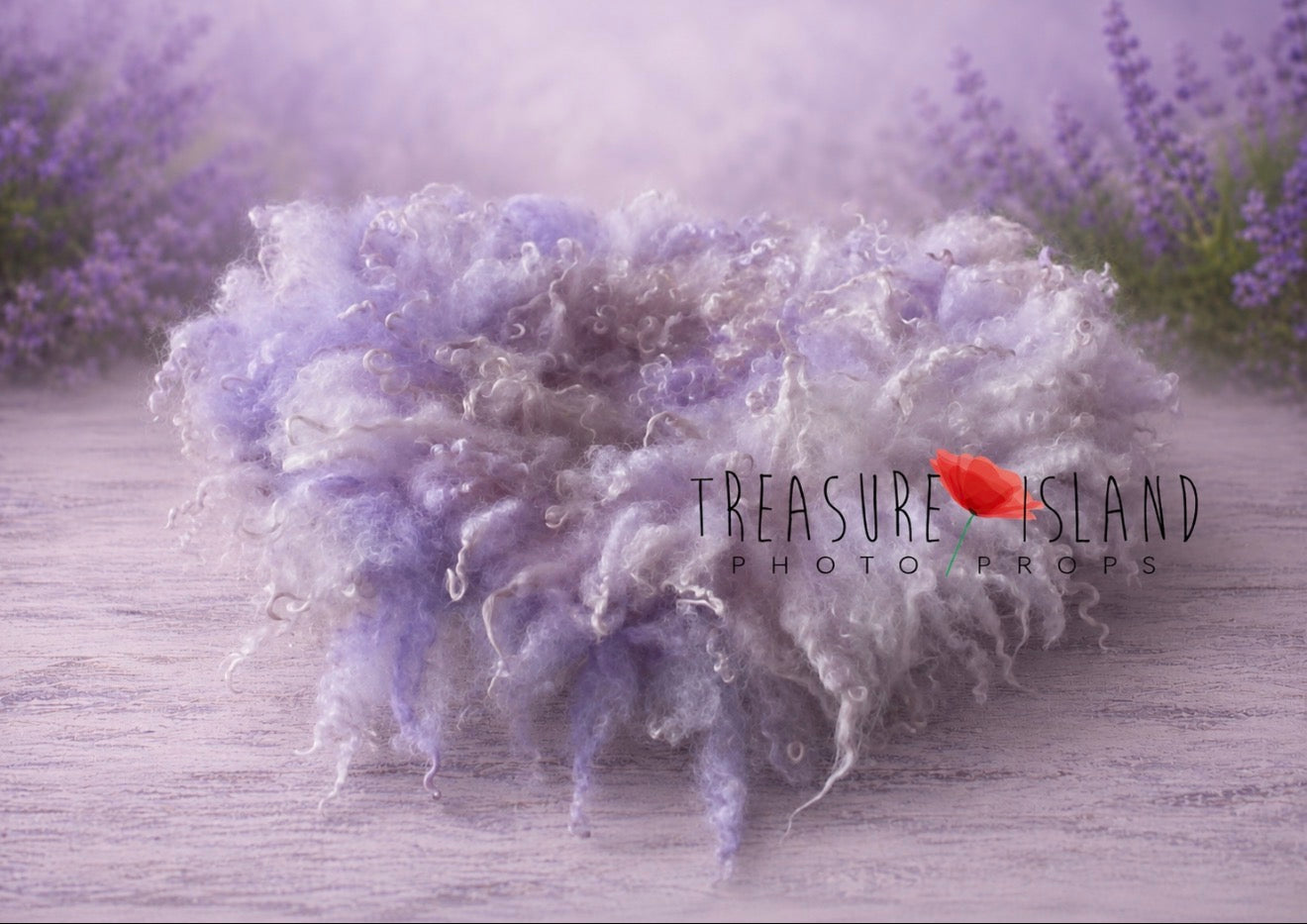 Delicate LILAC & LAVENDER shades | Hand Felted Natural Sheep Curls Photography Prop