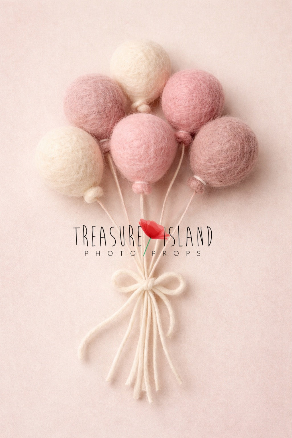 Felted Balloon Set – Handmade Wool Balloons Prop for Newborn & Sitter Photography