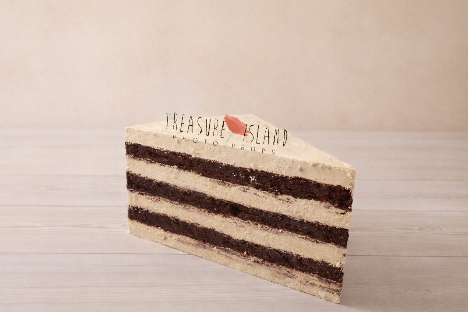 “Giant chocolate biscuit cake slice styrofoam prop for cake smash and newborn photography