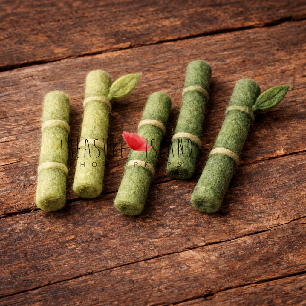 Bamboo Serenity Set – Hand-Felted Bamboo Shoots for Panda Photography
