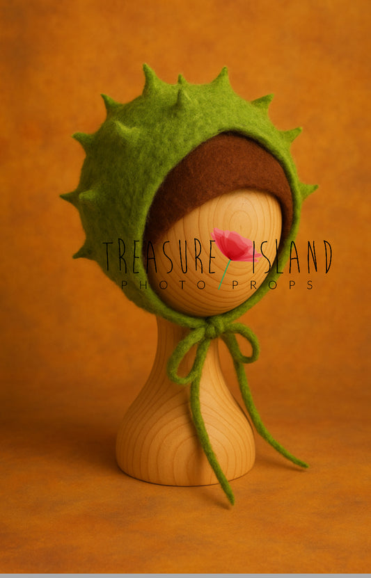 Felted Chestnut Bonnet - Photo Props