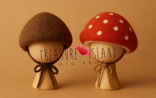 Felted Mushroom Baby Hats – Autumn Collection- Photo Props