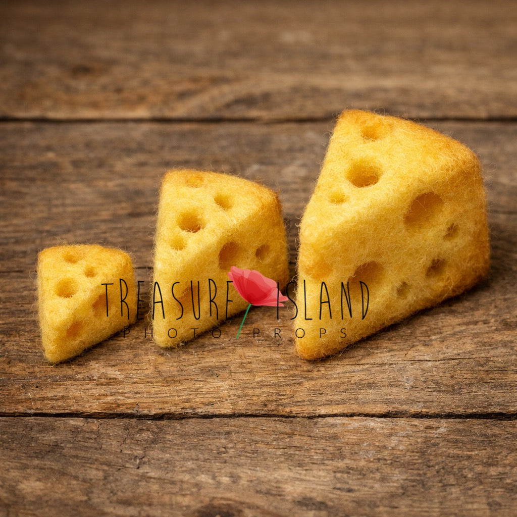 Little Cheese Trio – Hand-Felted Newborn Photography Props