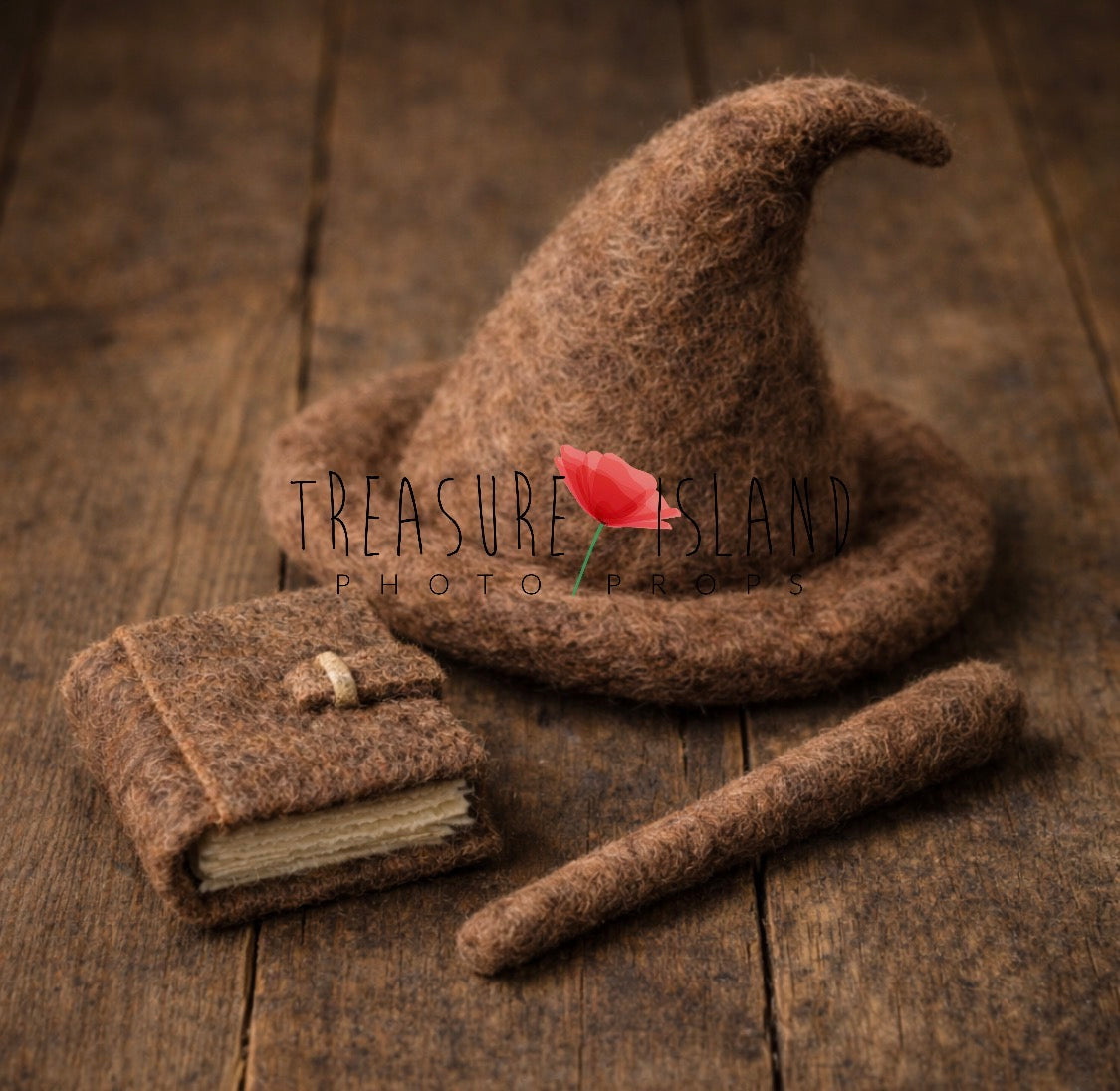 Luxury Dark Wizard Set – Brown Magic | Handmade Newborn & Sitter Photography Props