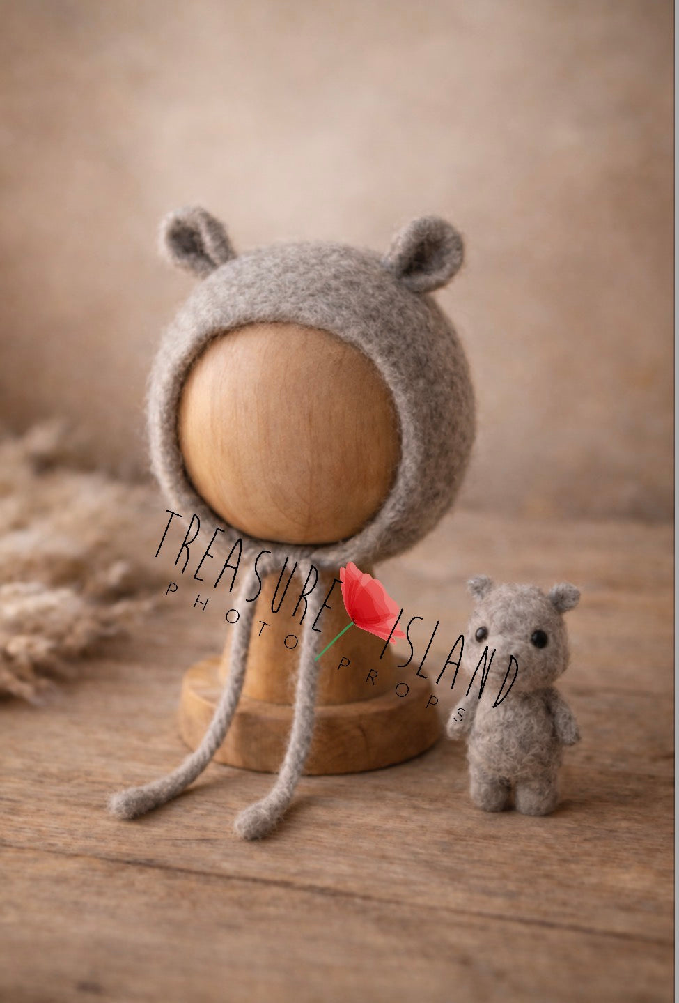 Safari Hippo Felted Set – Handmade Newborn & Sitter Photography Props