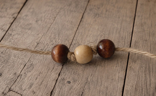 Natural Wooden Bead Tieback - Newborn Photography Prop