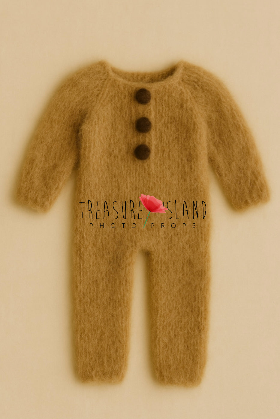 Handmade Knitted Romper – Caramel