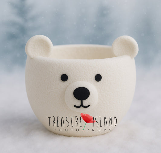 Polar Bear Bowl – Styrofoam Photography Prop - Ice Land Collection