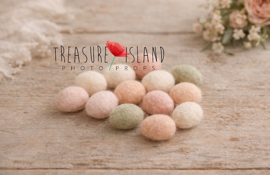 Felted Easter Eggs Set – Pastel Handmade Newborn & Sitter Props