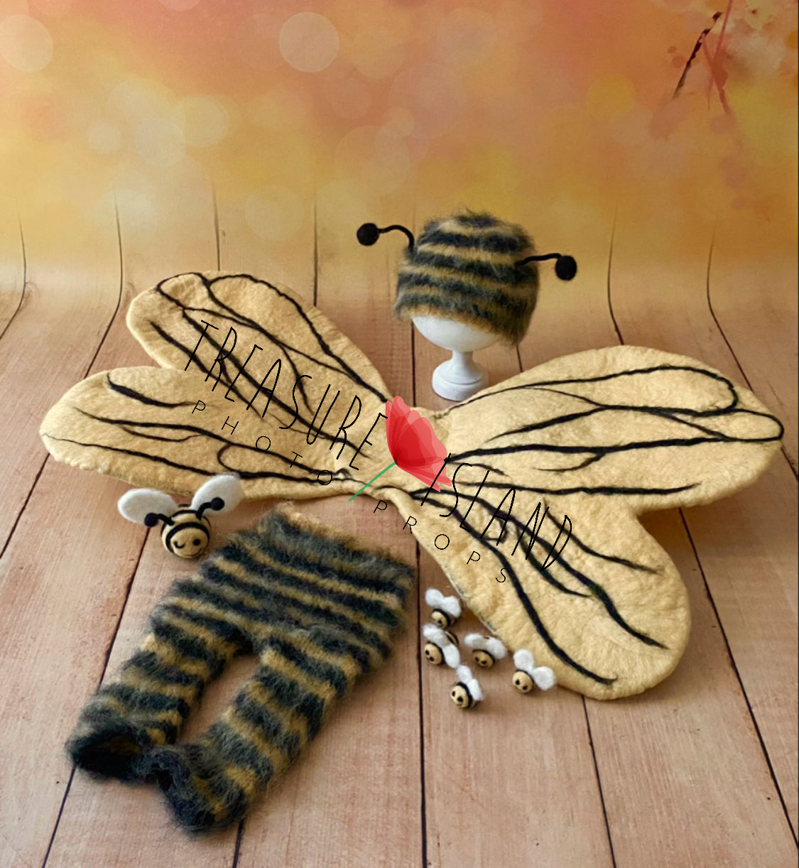 🐝BEE SET 🐝 WINGS, outfit, bees, clouds, bowl🐝 nb - 12 m sizes to choose from