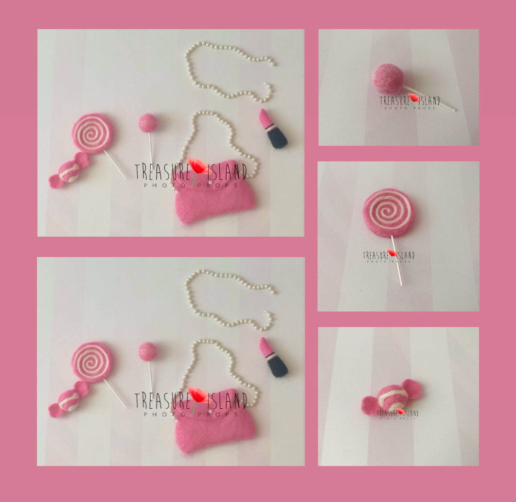 NEEDLE Doll accessories ✨ Handbag ✨ lipstick ✨pearl ✨candy✨lollipops✨pink accessories