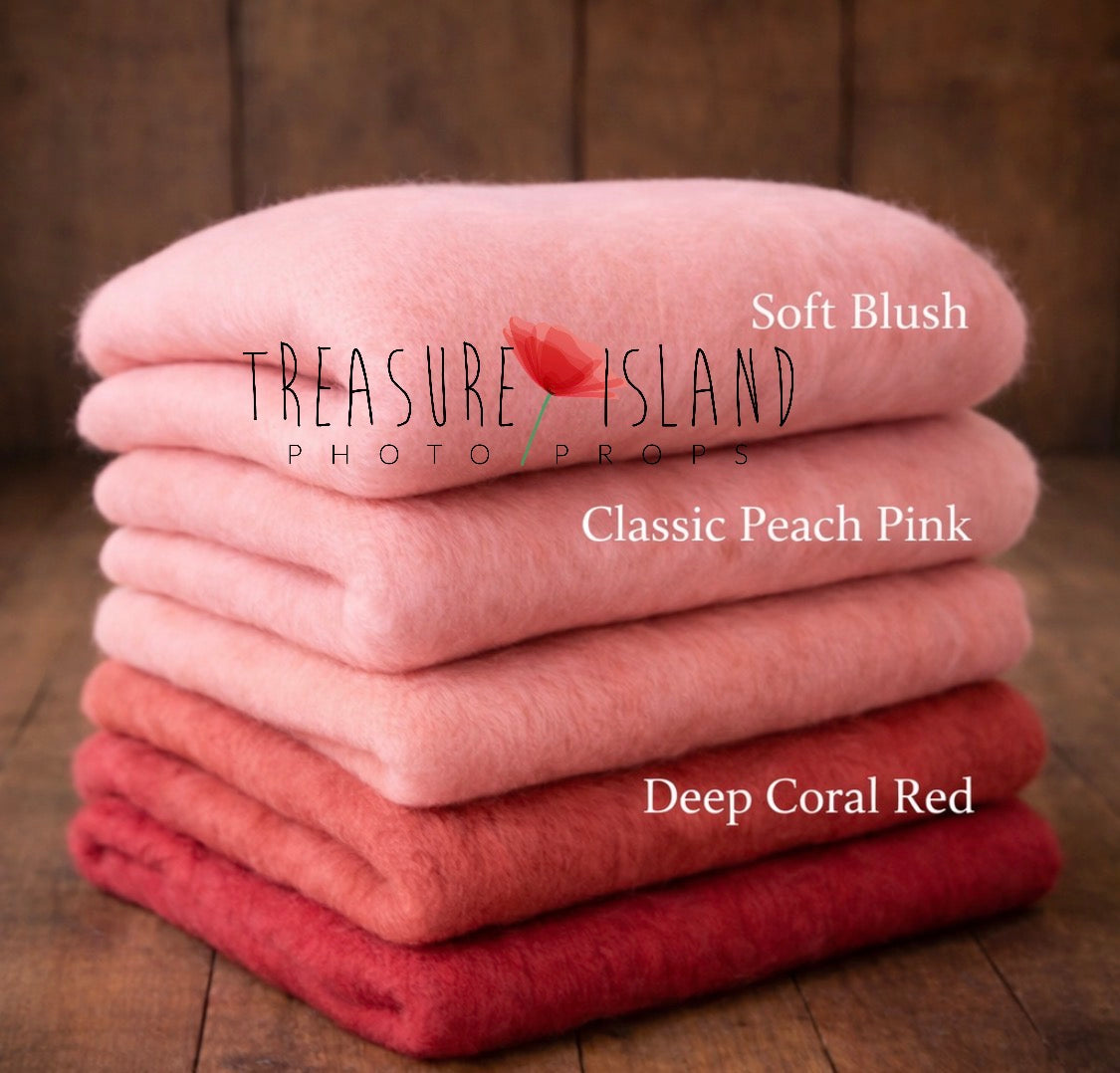 Classic Blankets – Handmade Felted Baby Blankets - Photo Props - 69 colours