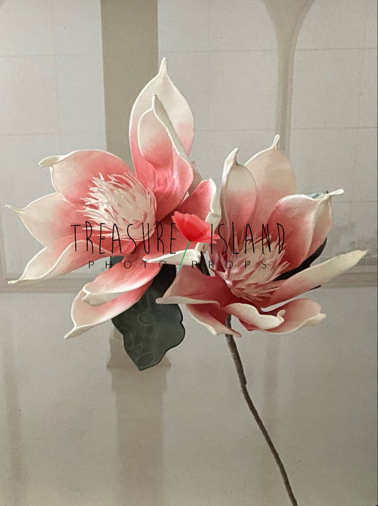 ✨HUGE EXOTIC FLOWER ✨FINE ART ✨ WHITE, PINK colour 107 cm