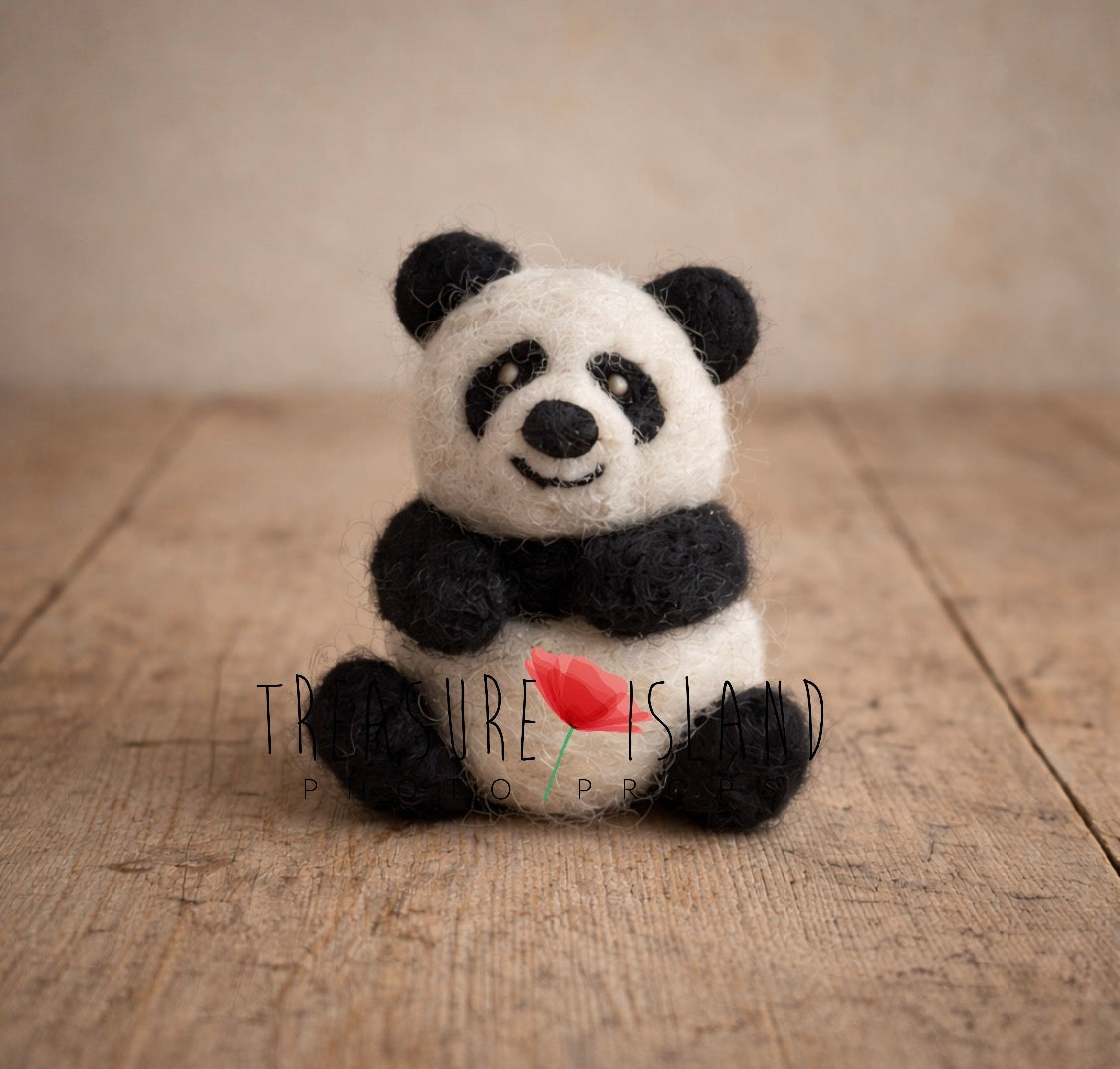 Felted Panda Set – Handmade Newborn & Sitter Photo Props