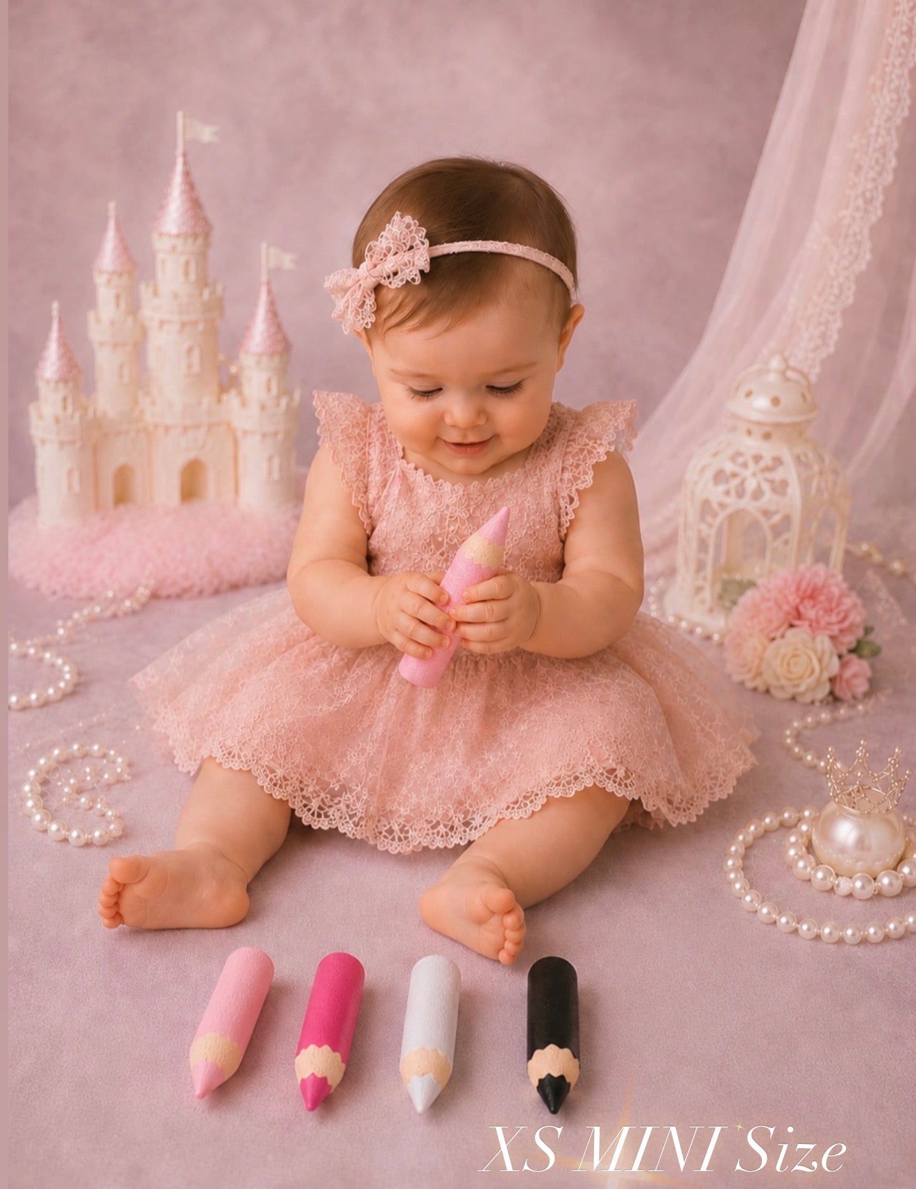 Pretty Pink Collection  Luxury Styrofoam Colored Pencils Set | Fine Art Photography Props - 3 sizes
