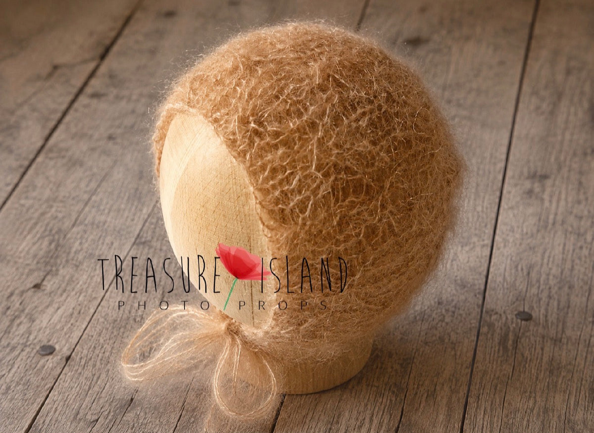 Luxury Knitted Openwork Mohair Bonnet  Handmade Newborn Photography Bonnet