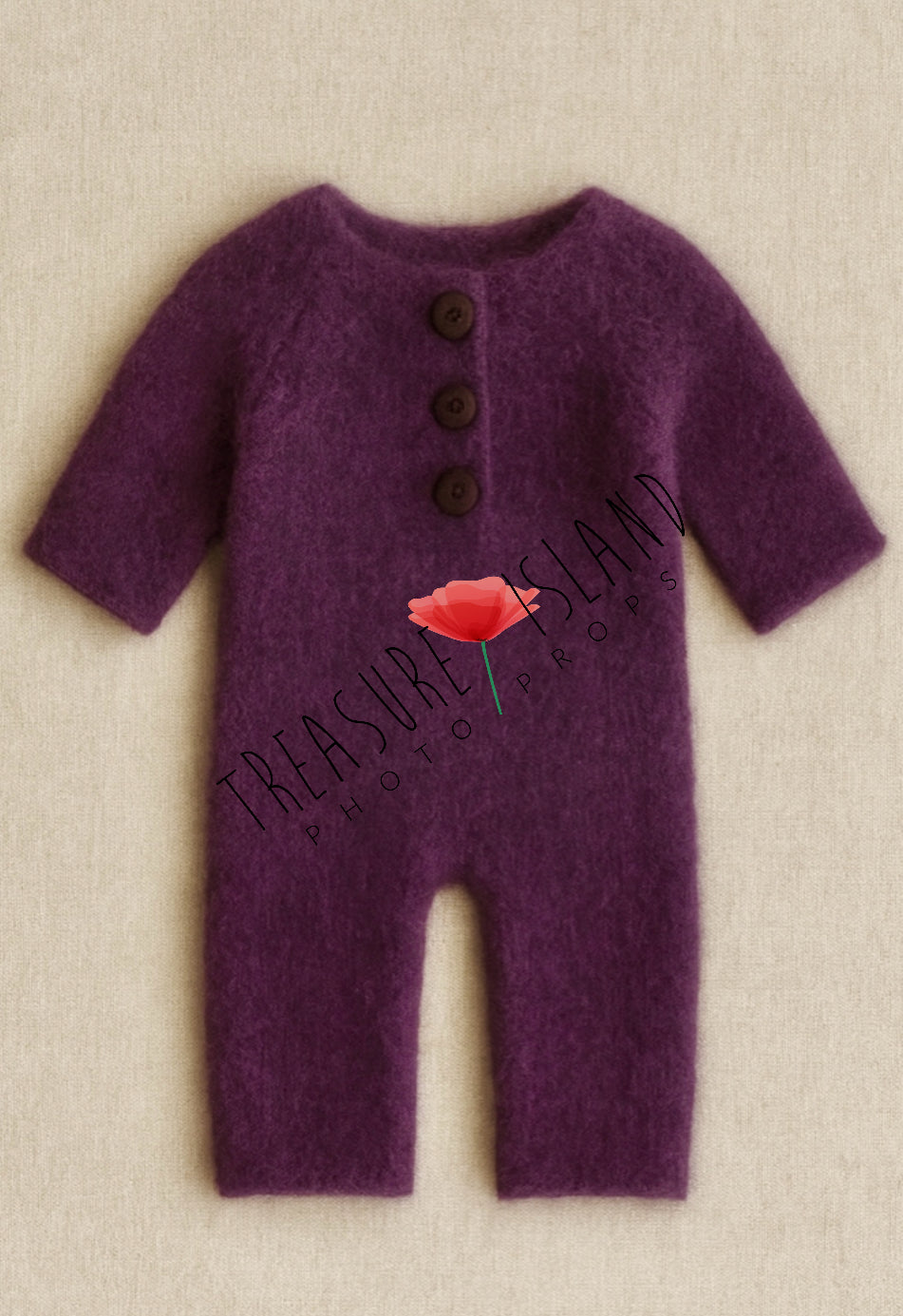 Hand-Knitted Romper – PLUM - Cozy Baby Outfit