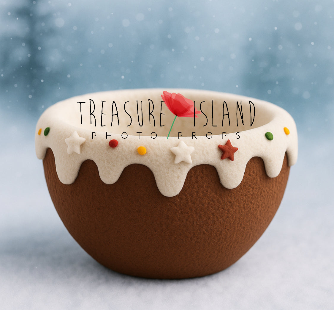 🍰 Cupcake Dream Bowl – Handmade Felt & Styrofoam Photo Prop 🍬