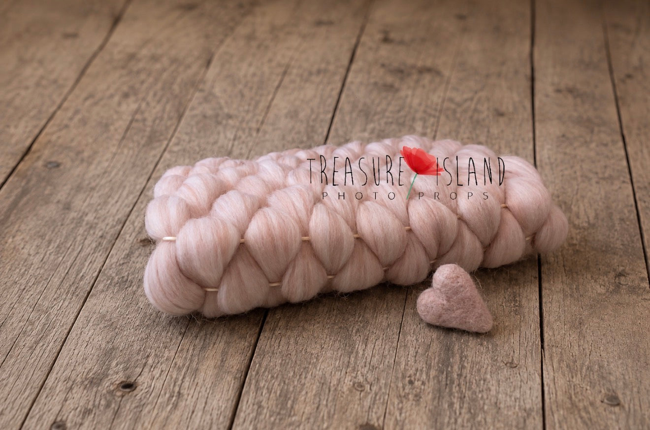  Fluffy Marshmallow Blankets in Soft Vanilla shade. Newborn Photography Prop.