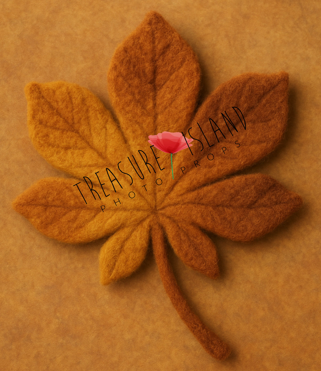 Chestnut Leaf Felted Blanket - photo props