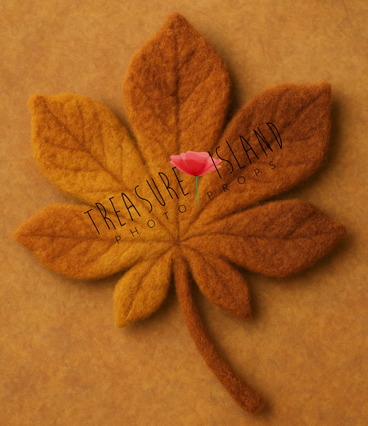 Chestnut Leaf Felted Blanket - photo props