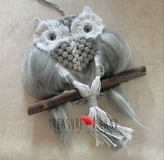 🦉MACRAMA OWL🦉BOHO PROP