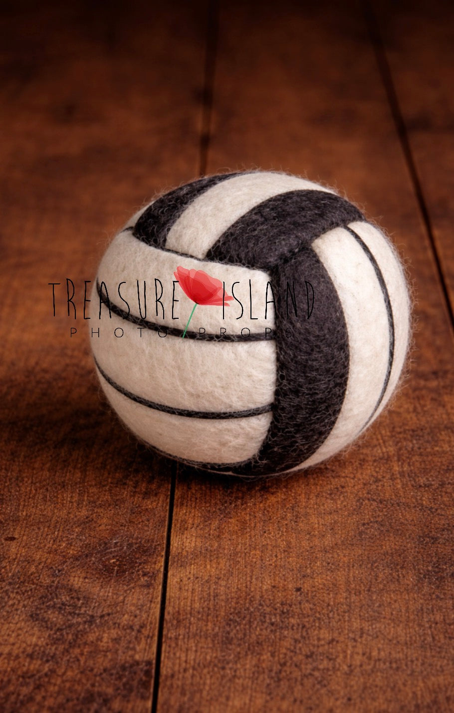 Hand-Felted Volleyball Ball | Black & White | Handmade Newborn & Sitter Photography Prop