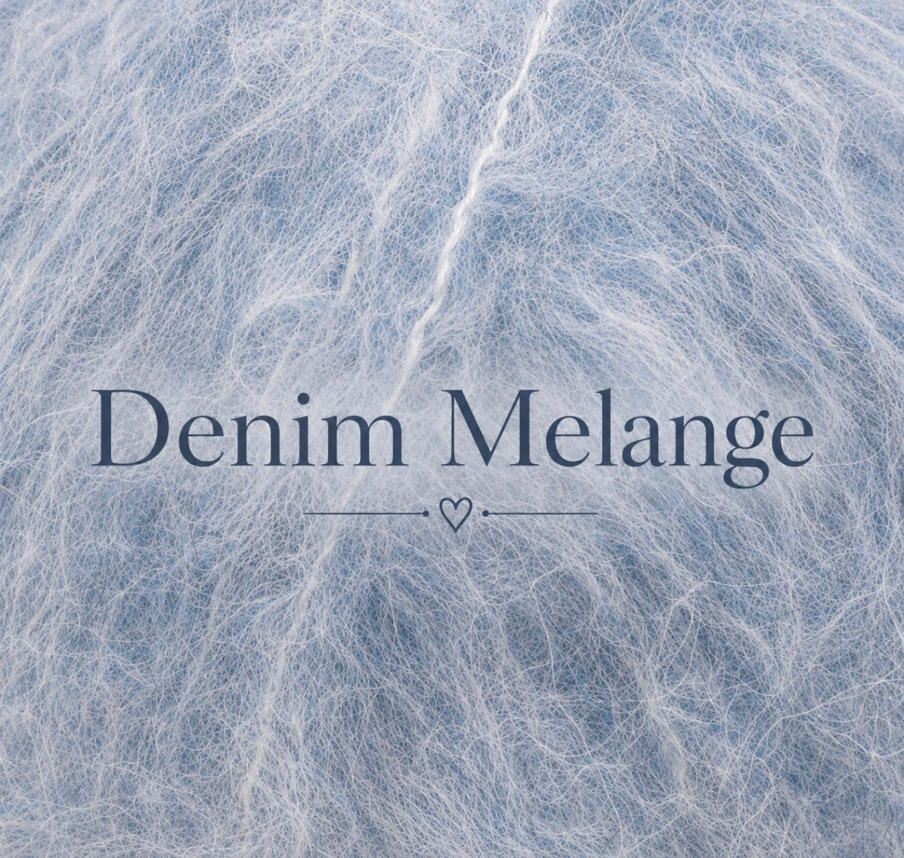 Denim Melange fluffy yarn color sample for knitted newborn and sitter photography body