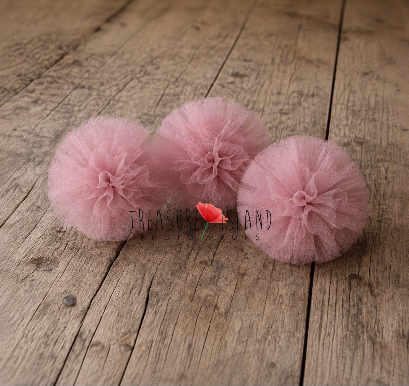 Dusty Pink tulle pom poms handmade photography styling props