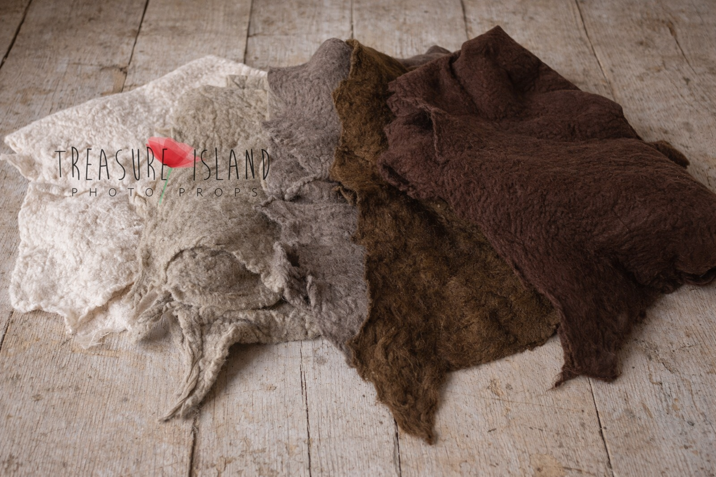 Hand-Felted Wool Blanket - Organic Shape Collection - photo props - SAFARI colours