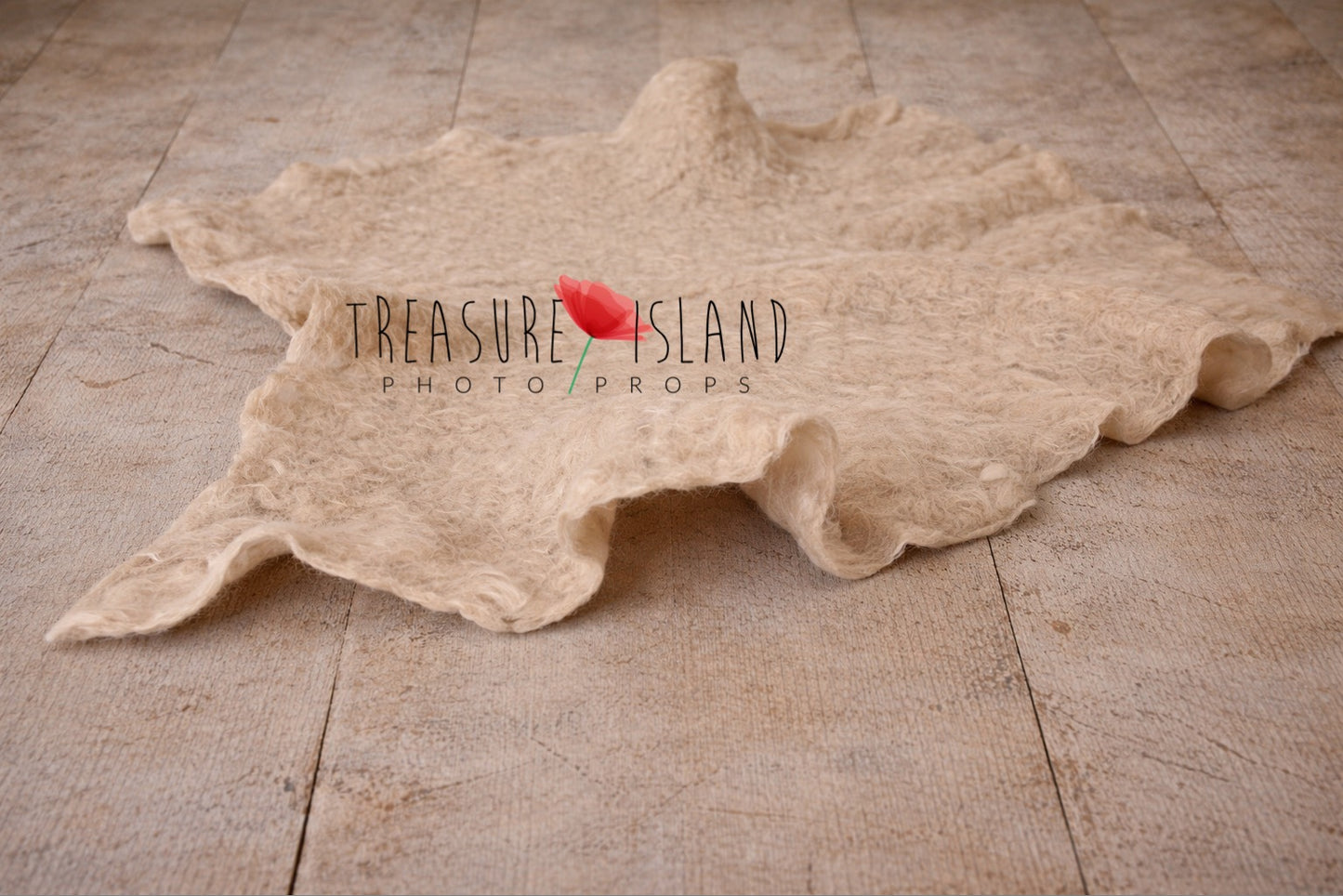 Hand-Felted Wool Blanket - Organic Shape Collection - photo props