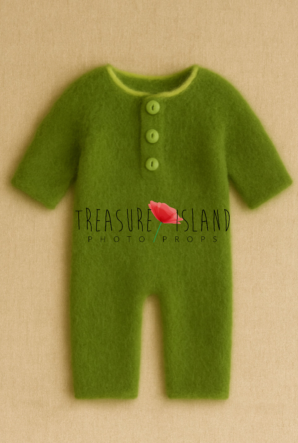 Hand-Knitted Romper – Avocado | Cozy Baby Outfit