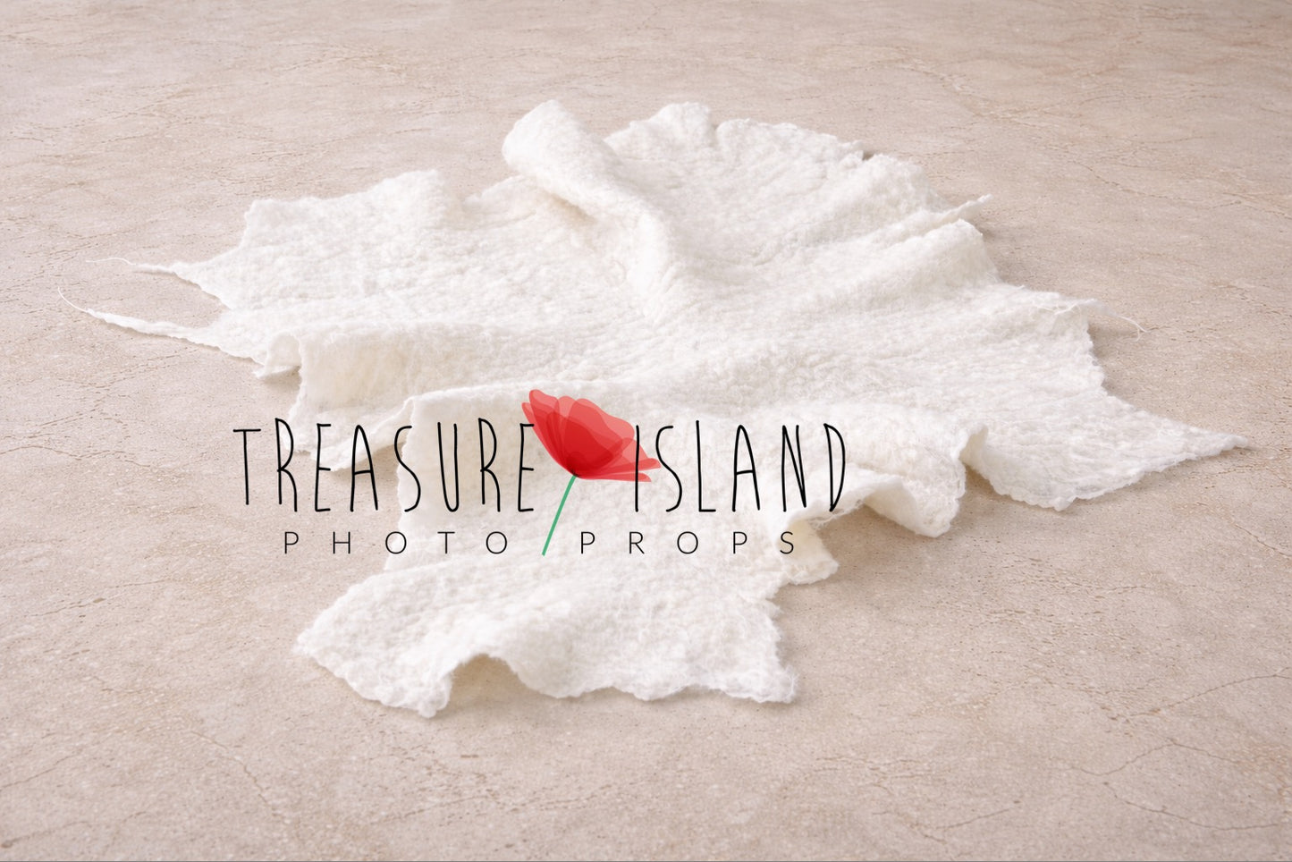 Hand-Felted Wool Blanket - Organic Shape Collection - photo props