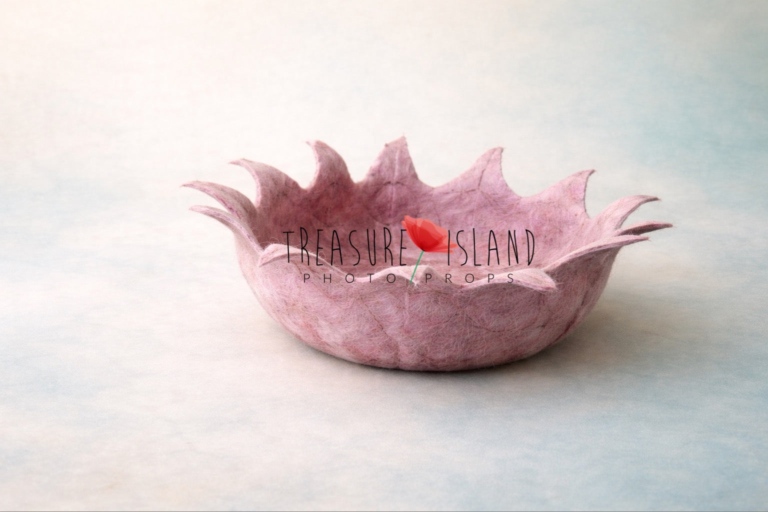 Elowen handmade dusty pink felted floral bowl for newborn and sitter photography