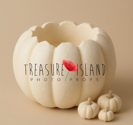Styrofoam Pumpkin – IVORY VIBE Autumn  Photo Prop