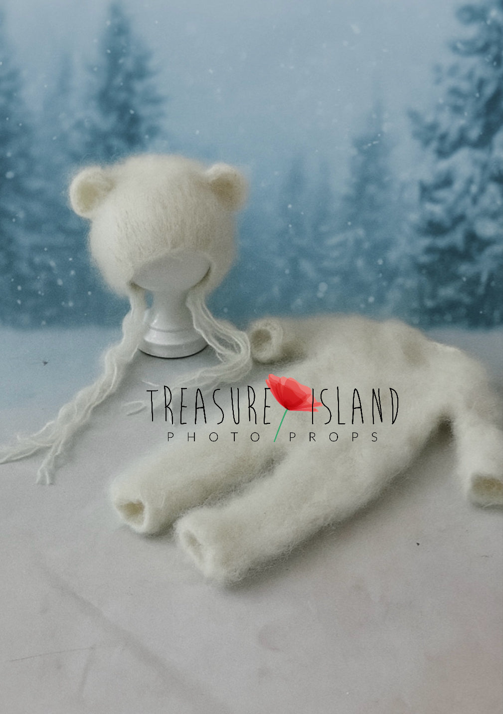 Bear & Bunny Knitted Set | Romper + Hat | Baby Photography Prop