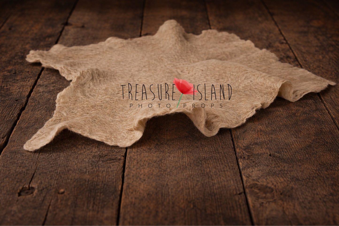 Hand-Felted Wool Blanket - Organic Shape Collection - photo props